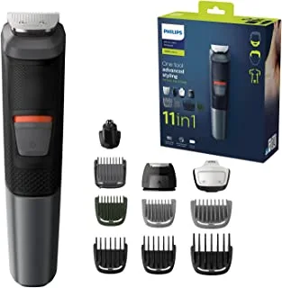 Philips Multigroom Series 5000, 11-in-1 Grooming Kit for hair, beard, moustache, nose & ear hair and body, cordless, 80 min runtime, 16h full charging time, MG5730/33 [NEW Version]