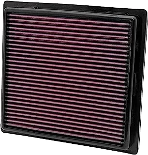 K&N Engine Air Filter: High Performance, Premium, Washable, Replacement Compatible with 2010-2019 Jeep/Dodge SUV V6/V8 (Grand Cherokee, Durango), Heather Red 33-2457