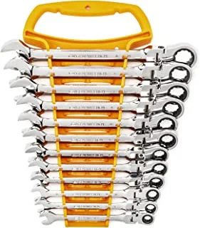 GEARWRENCH 12 Pc. 12 Pt. Flex Head Ratcheting Combination Wrench Set, Metric - 9901D