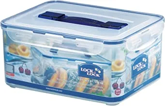 Lock&Lock Classics Rectangular Container with Handle and Tray, 6.5 litres, Transparent