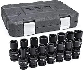 GEARWRENCH 1/2-Inch 6 Point Metric Universal Impact Socket Set (15 Piece) - 84939N