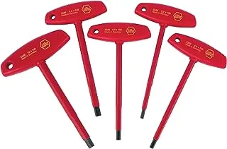 WIHA 33478 Insulated T-Handle Hex Metric Set with 4.0, 5.0, 6.0, 8.0 and 10.0mm, 5-Piece