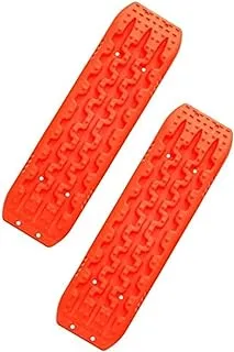 AOR Universal HD Recovery Sand Plate Set - Durable Board with Textured Patterns for Improved Traction - Rescue Tool for Small and Heavy Vehicles Stuck in Sand Dunes and Off-Road Terrain - Orange