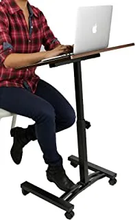 Mind Reader Sit and Stand Laptop Cart, Lap Desk, Adjustable, Black