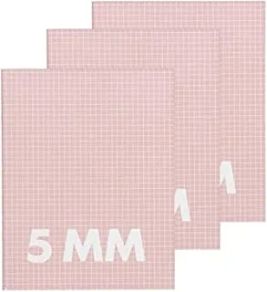 Hema 5 mm Squares A5 Size Notebooks 3 Pieces, Pink