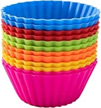 Pantry Elements Silicone Cupcake Liners/BakingCups - 12 Vibrant Muffin Molds