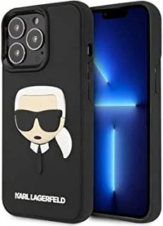 جراب Karl Lagerfeld 3D Rubber Karl لهاتف iPhone 14 Pro (6.1 بوصة) - أسود