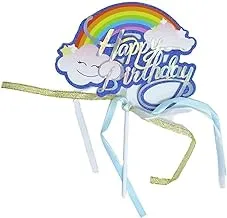Italo Happy Birthday Rainbow Cake Topper, Multicolor