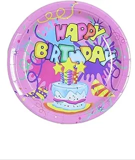 Italo birthday party disposable plate 7-inch size 6 piece set, pink