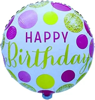 Italo Happy Birthday Party Decoration Dots Helium Foil Balloon, 18-Inch Size