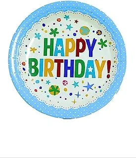 Italo Birthday Party Disposable Plate 7-Inch Size 6 Piece Set, Blue