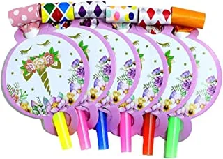 Italo Birthday Party Unicorn Theme Noisemaking Whistle Horn Blowers 6 Piece Pack