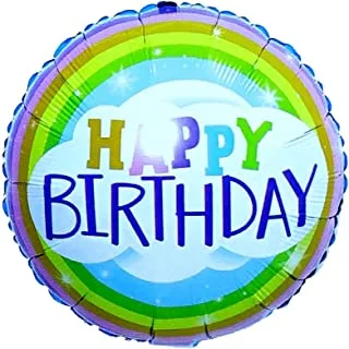 Italo Happy Birthday Party Decoration Rainbow Helium Foil Balloon, 18-Inch Size