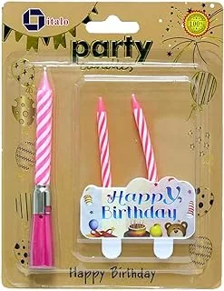 Italo YD1032 Musical Party Candle 3 Pieces, Multicolour