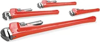 Performance Tool W1136 4pc Heavy-Duty Adjustable Straight Pipe Wrench (8, 10, 14 & 24-Inch)