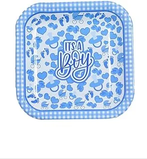Italo It’s a Boy Beautiful Disposable Party Plate 6 Pieces Set, Blue