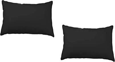 Stylie Soft Plain Pillow, Black, Size 50 * 75 cm, 2 Pieces
