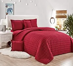 مون كينج مقاس، مايكرو فايبر، نمط لون موحد، احمر - اطقم اغطية سرير