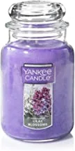 Yankee Candle Lilac Blossoms المعطرة ، برطمان كلاسيكي كبير 22 أونصة شمعة بفتيل واحد ، أكثر من 110 ساعة من وقت الاحتراق
