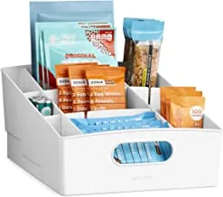 Youcopia Kitchen Cabinetry Pantry Shelfin Packet & Snack Bin Organizer ، متوسط ​​، أبيض