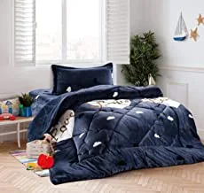 Ming Li Winter Fur 3 Pieces Comforter Set for kids, Multi Color, KTFLR-003