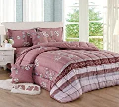 Moon Multi Color Floral Comforter Set By Moon, King Size - 10Pcs, MF-010