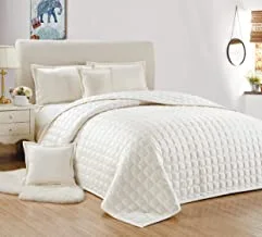 Moon Twin/Single Size, Velvet,Solid Pattern, Off White - Comforter Sets