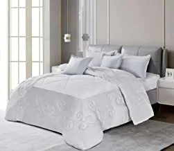 Ming Li Winter Faux Fur Comforter 4 Pieces Set, Single Size, White, YHPCM-008