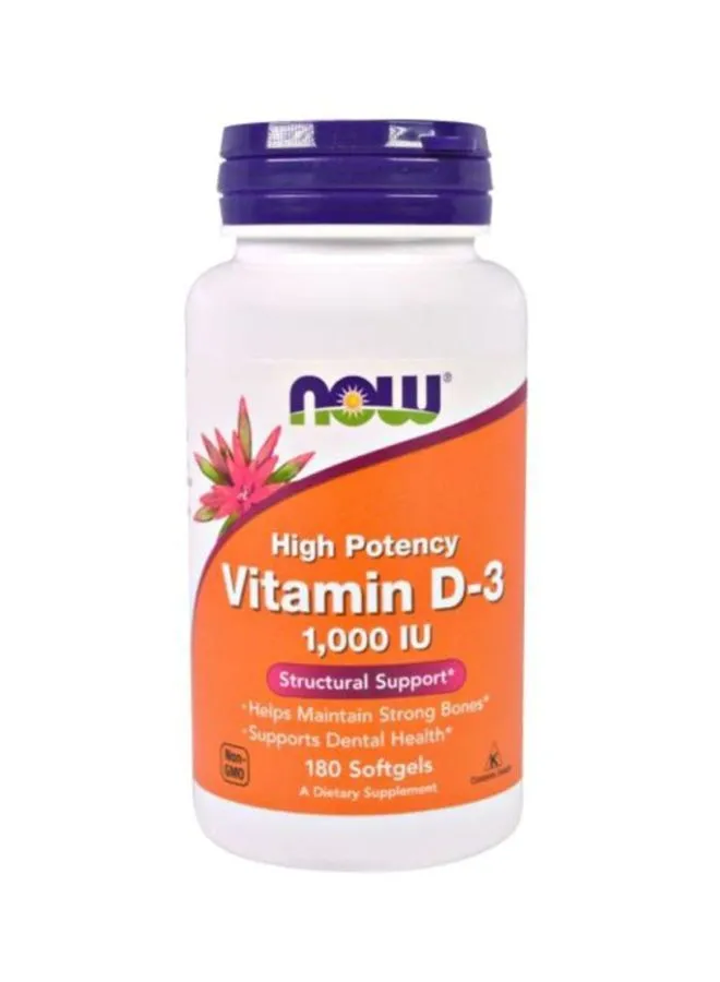 Now Foods High Protency Vitamin D-3 1000 IU Softgels