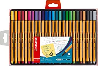 Stabilo Point 88 Wallet Fineliner Pens, Set of 25, Multicolored