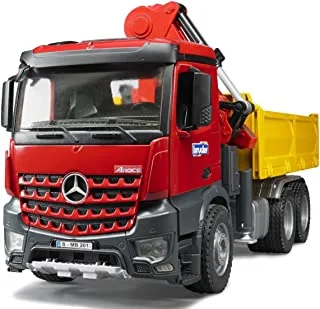 Bruder Mb Arocs Construction Truck With Crane & 2 Pallets, Multi-Colour, 3651