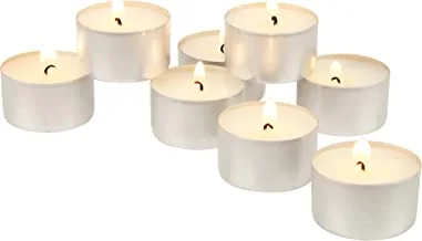 Stonebriar 100 Pack Unscented 8 Hour Extended Burn Time Tea Light Candles, White, 100 Count