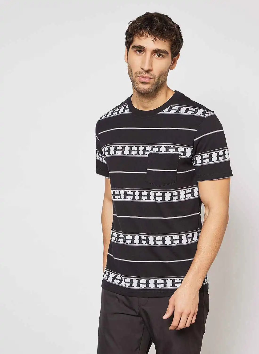 HUF Palisades Stripe Knit T-Shirt Black