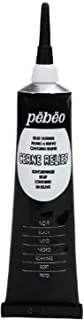 Pebeo Vitrail, Cerne Relief Dimensional Paint, 37 ml Tube with Nozzle - Black, Packaging may vary, 1.25 Fl Oz (Pack of 1)