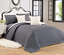Compressed Comforter Two-Sided Color Set 6 Piece King Size, Grey,