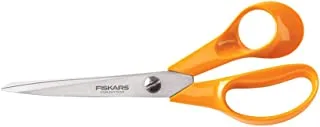 Fiskars 01-005437 مقص خياطة تراثي ، 8 بوصة ، برتقالي ، أبيض