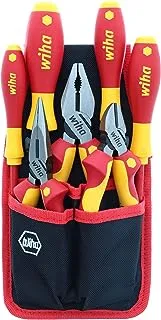 Wiha 32985 7 Piece Insulated Industrial Pliers/Cutters/Drivers Belt Set, One Size