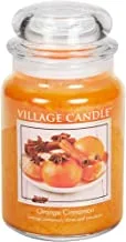 Village Candle Orange Cinnamon Large Glass Apothecary Jar Scented Candle, 21.25 Oz