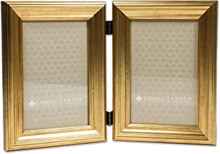 Lawrence Frames 4x6 Hinged Double Sutter Burnished Gold Picture Frame