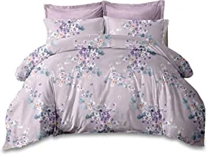 DONETELLA Queen Comforter Set, Reversible Pattern Printed Bedding Comforter Set, 4-Piece Set With Matching Fitted Sheet, Pillow Shams and Pillow Cases (Queen, DESIGN 1) (طقم لحاف سرير)