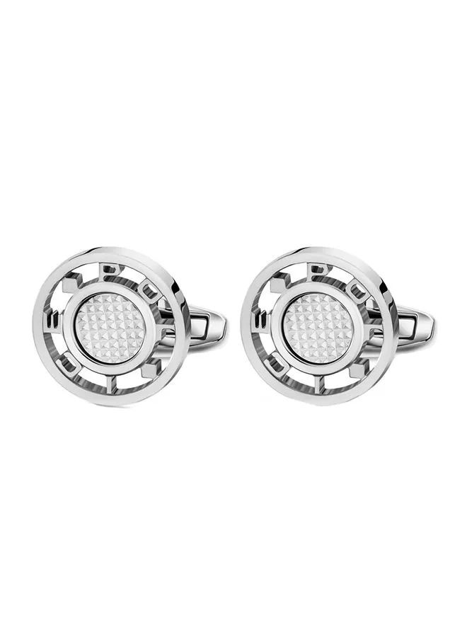 POLICE Stainless Steel cufflinks For Men in Silver - PEAGC2215301