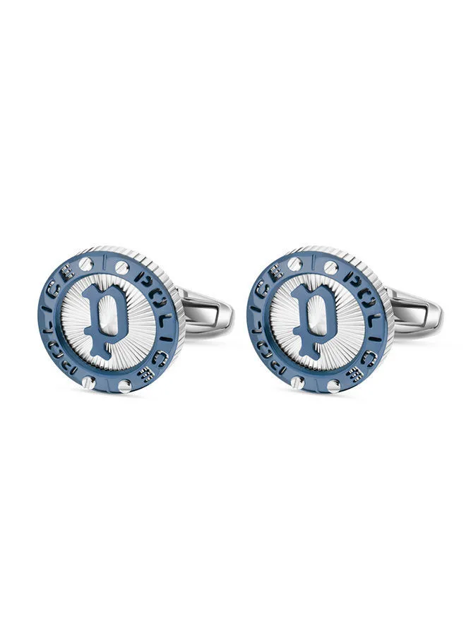 POLICE Stainless Steel cufflinks For Men in Silver - PEAGC2215404