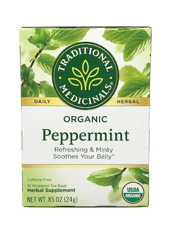 Traditional Medicinals Peppermint 16 Wrapped Tea Bags
