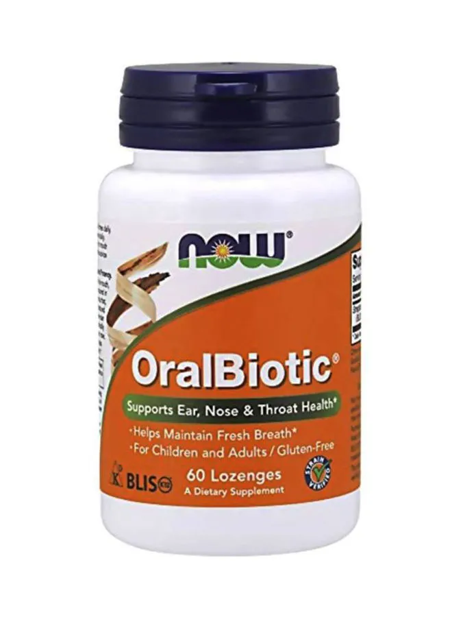 Now Foods OralBiotic ، 60 قرص استحلاب