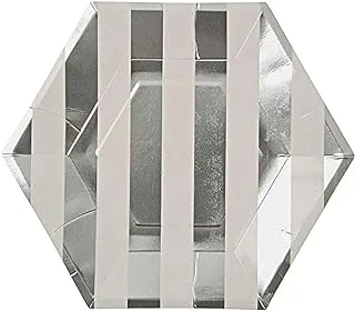 Meri Meri Toot Sweet Hexagon Plate, Silver