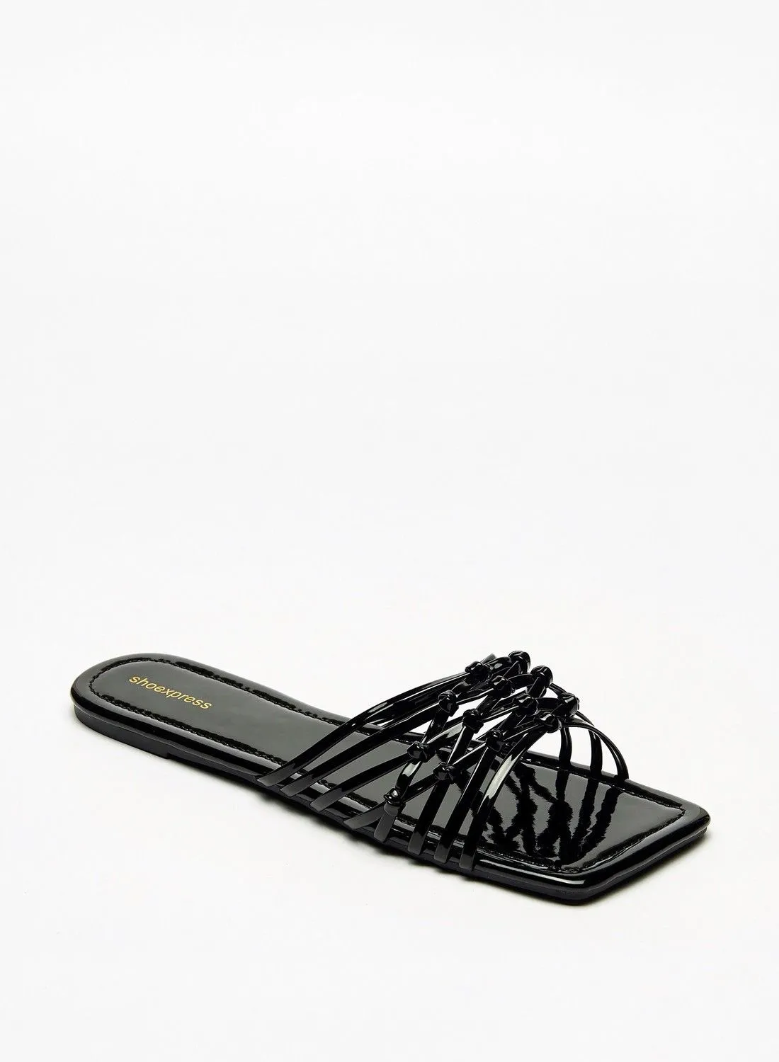 shoexpress Square Toe Strappy Slide Sandals
