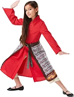 Rubies Official Disney Movie Mulan Deluxe Warrior Child Costume, 9-10 Years