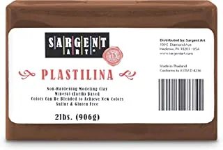 طين تشكيل Plastilina من Sargent Art ، 2 رطل ، بني