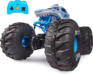 Monster Jam ، شاحنة ضخمة تعمل بالتحكم عن بعد Mega Megalodon All-Terrain الرسمية ، مقياس 1: 6 ، ألعاب أطفال للأولاد والبنات من سن 4 سنوات فما فوق