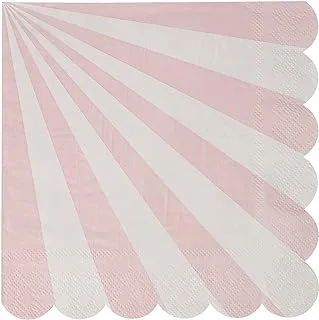 Meri Meri Dusty Pink Striped Napkin, Large